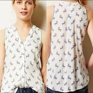 Anthropologie tank w western rabbit print Sz 10